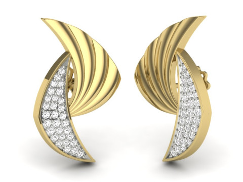 Printable 3D Jewelry design of Earrings with diamonds 3D Modell
