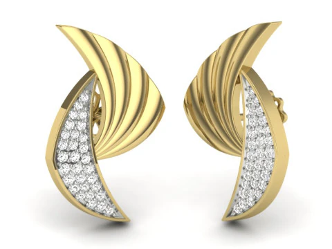 Printable 3D Jewelry design of Earrings with diamonds 3D Model