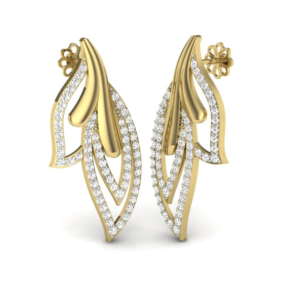 Printable 3D Jewelry design of Earrings with diamonds 3D Model .c4d .max .obj .3ds .fbx .stl .blend 