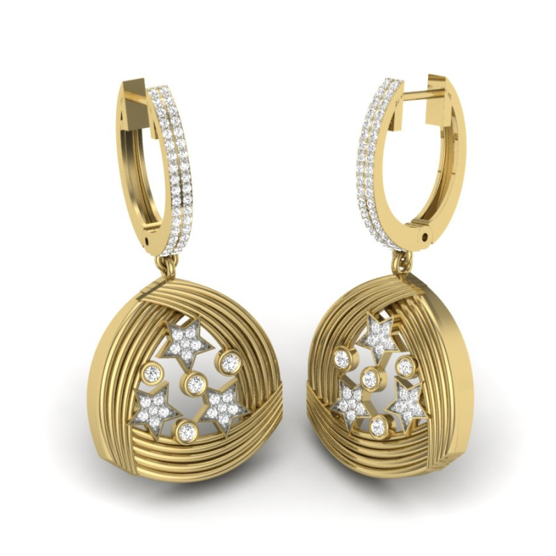 Printable 3D Jewelry design of Earrings with diamonds 3D Model .c4d .max .obj .3ds .fbx .stl .blend 