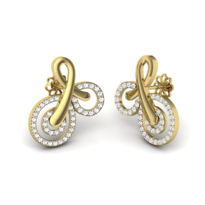 Printable 3D Jewelry design of Earrings with diamonds 3D Model .c4d .max .obj .3ds .fbx .stl .blend