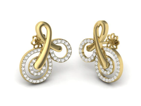 Printable 3D Jewelry design of Earrings with diamonds 3D Model