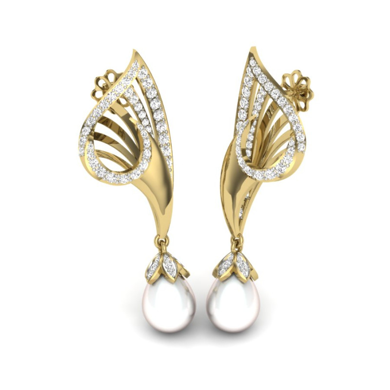 Printable 3D Jewelry design of Earrings with diamonds Model 3D .c4d .max .obj .3ds .fbx .stl .blend 