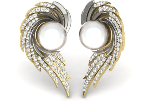 Printable 3D Jewelry design of Earrings with diamonds 3D मॉडल