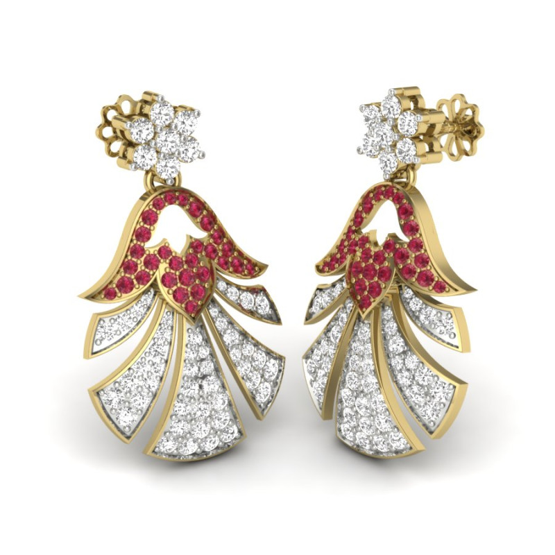 Printable 3D Jewelry design of Earrings with diamonds Modello 3D .c4d .max .obj .3ds .fbx .stl .blend