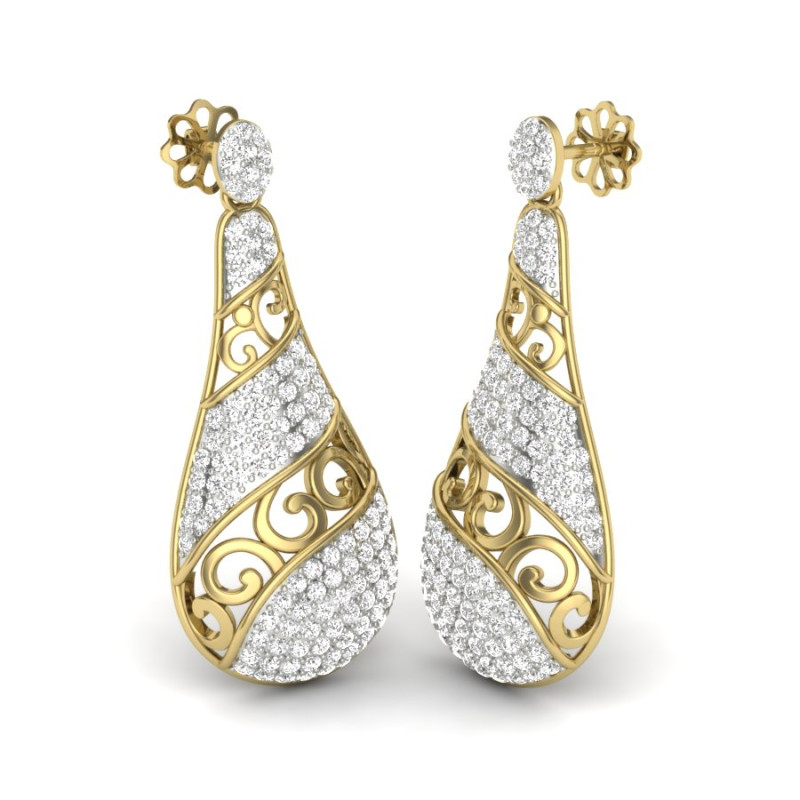 Printable 3D Jewelry design of Earrings with diamonds 3D मॉडल .c4d .max .obj .3ds .fbx .stl .blend 