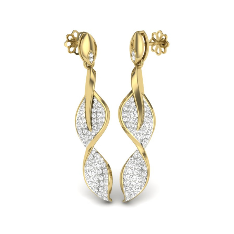 Printable 3D Jewelry design of Earrings with diamonds 3D Модель .c4d .max .obj .3ds .fbx .stl .blend 