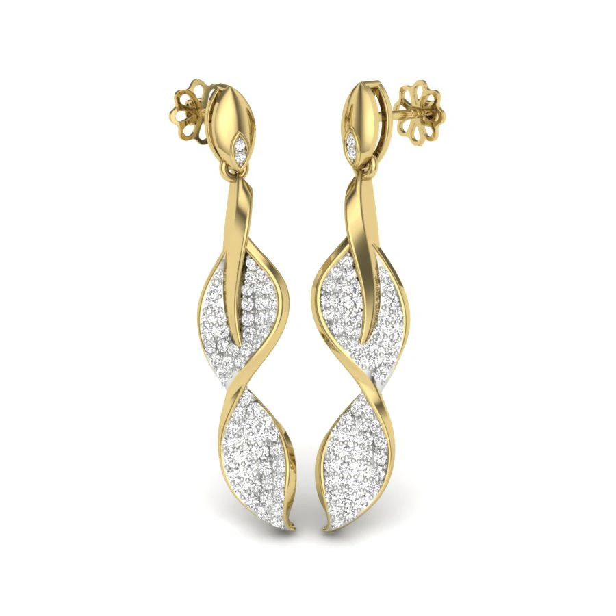 Printable 3D Jewelry design of Earrings with diamonds 3D Model .c4d .max .obj .3ds .fbx .stl .blend 
