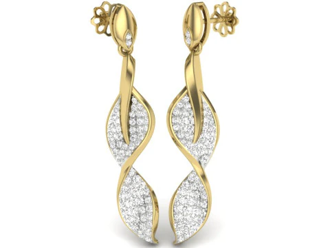 Printable 3D Jewelry design of Earrings with diamonds 3D Model