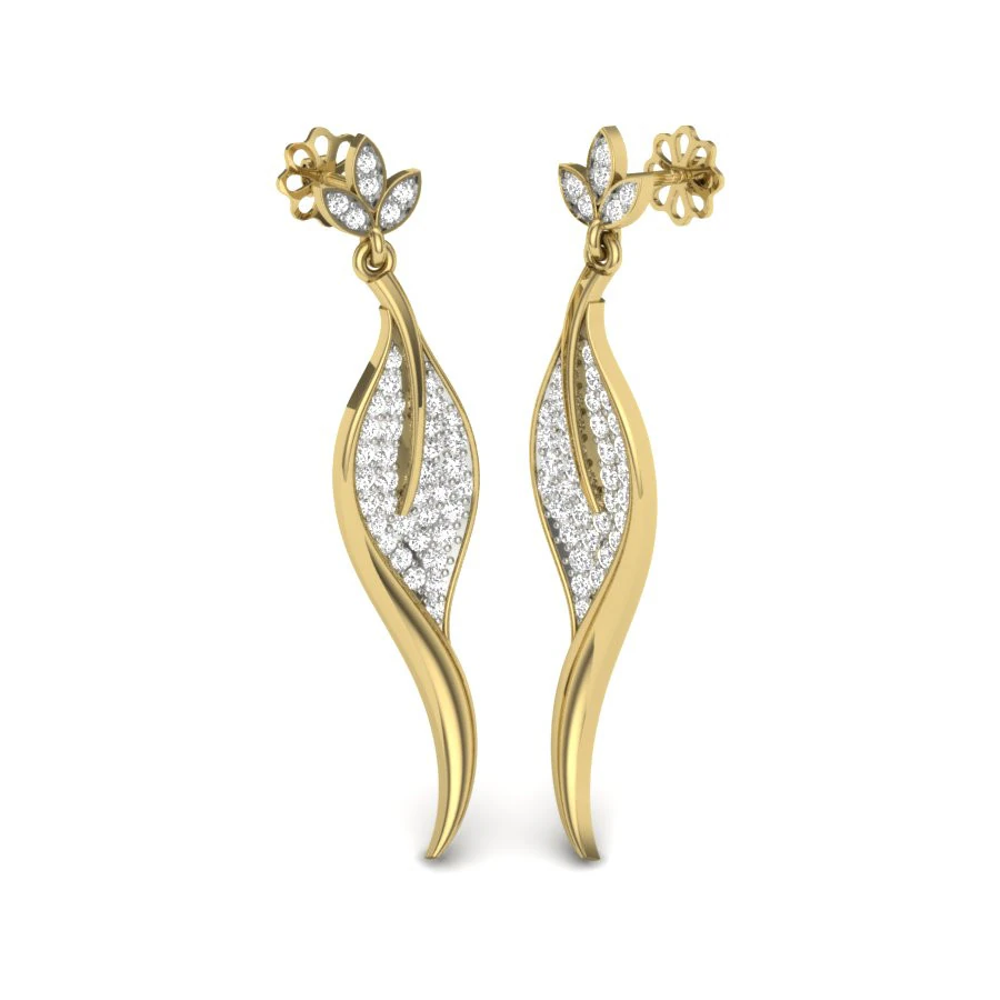 Printable 3D Jewelry design of Earrings with diamonds 3D Model .c4d .max .obj .3ds .fbx .stl .blend 