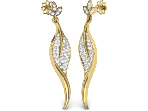 Printable 3D Jewelry design of Earrings with diamonds 3D Модель