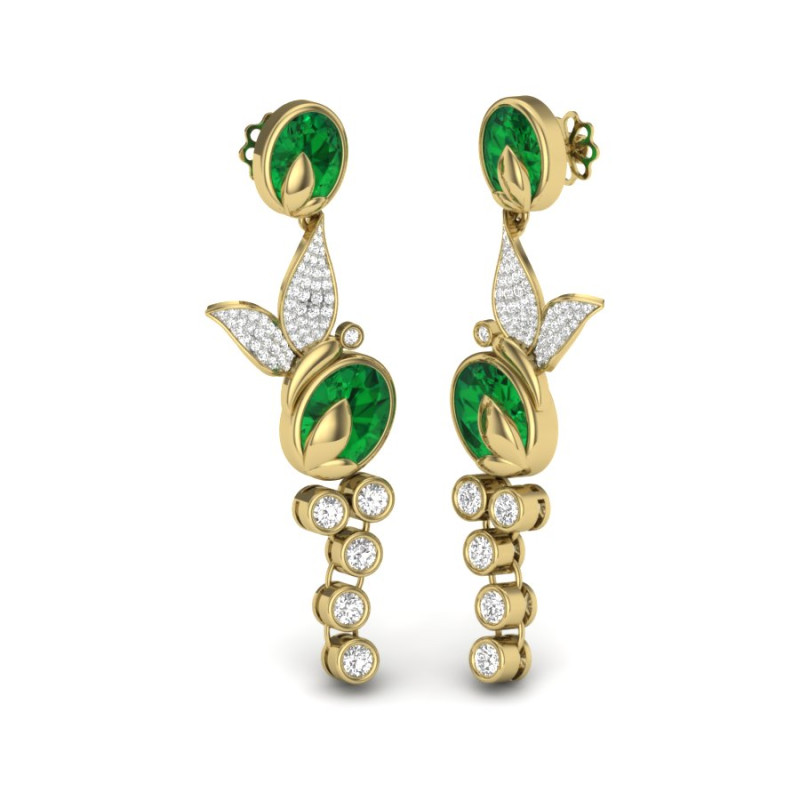 Printable 3D Jewelry design of Earrings with diamonds Model 3D .c4d .max .obj .3ds .fbx .stl .blend
