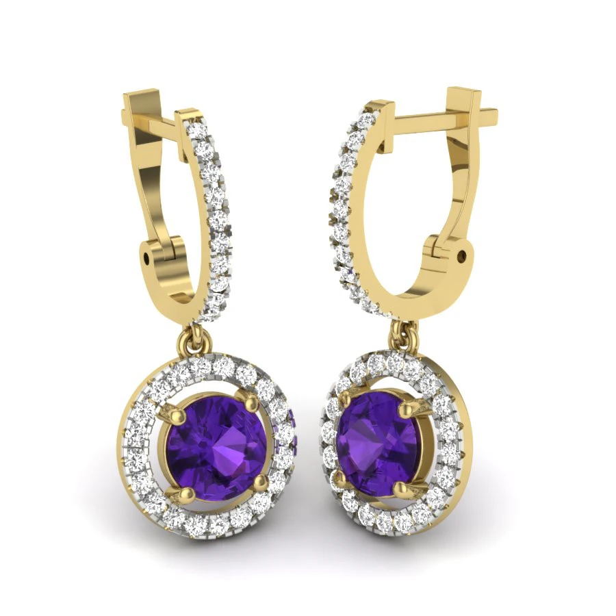 Printable 3D Jewelry design of Earrings with diamonds 3D Model .c4d .max .obj .3ds .fbx .stl .blend 