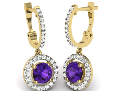 Printable 3D Jewelry design of Earrings with diamonds 3D Model