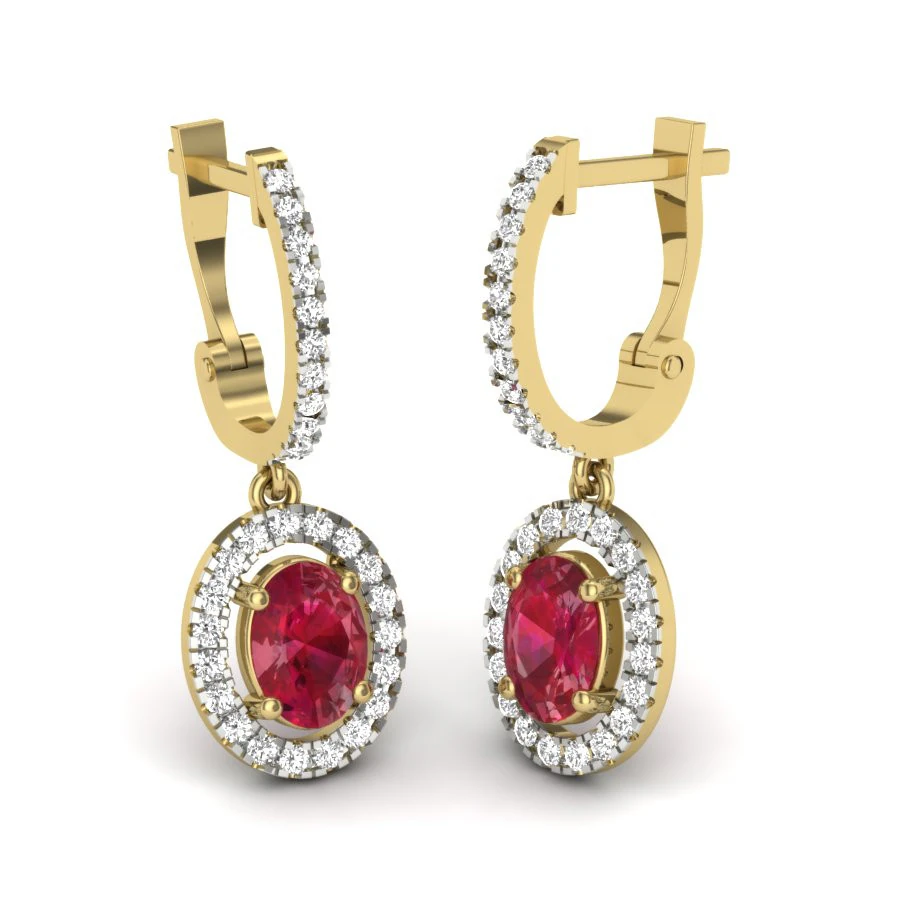 Printable 3D Jewelry design of Earrings with diamonds 3D Model .c4d .max .obj .3ds .fbx .stl .blend 