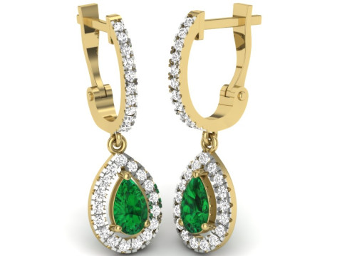 Printable 3D Jewelry design of Earrings with diamonds 3D Модель