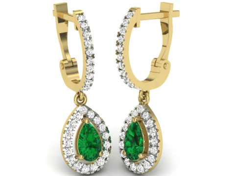 Printable 3D Jewelry design of Earrings with diamonds 3D Model