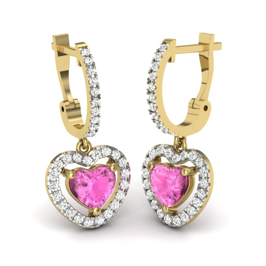 Printable 3D Jewelry design of Earrings with diamonds 3D Model .c4d .max .obj .3ds .fbx .stl .blend 