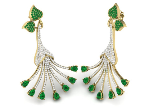 Printable 3D Jewelry design of Earrings with diamonds 3D Модель