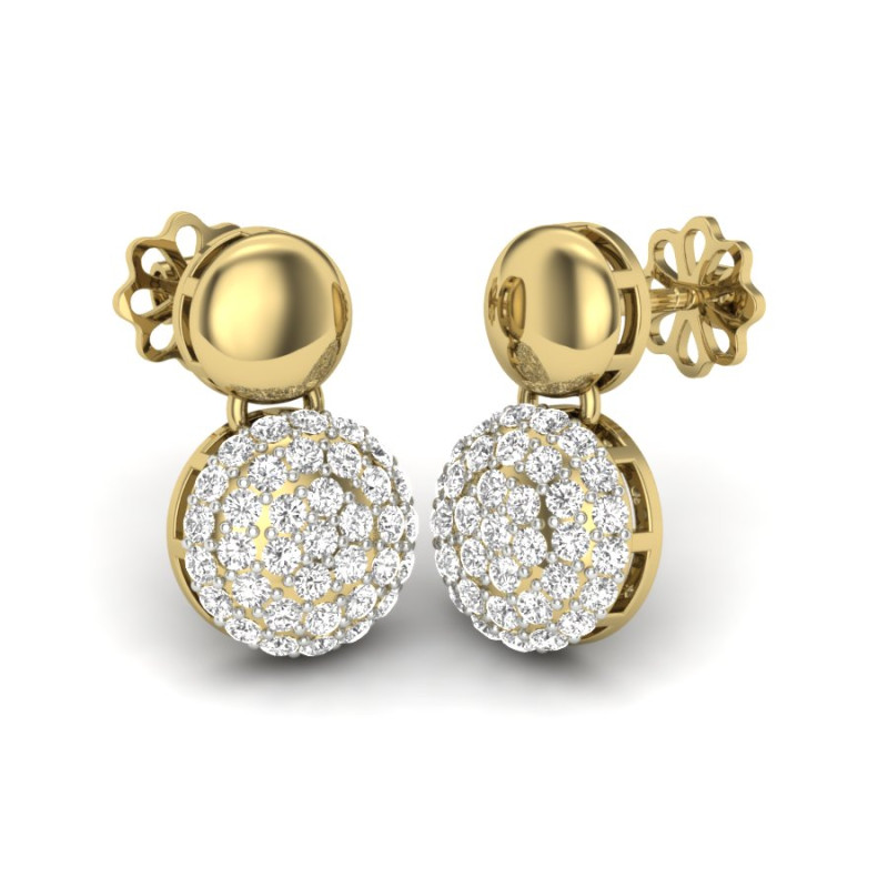 Printable 3D Jewelry design of Earrings with diamonds 3D Model .c4d .max .obj .3ds .fbx .stl .blend 