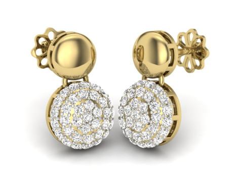 Printable 3D Jewelry design of Earrings with diamonds Model 3D