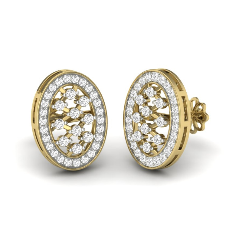 Printable 3D Jewelry design of Earrings with diamonds Model 3D .c4d .max .obj .3ds .fbx .stl .blend 