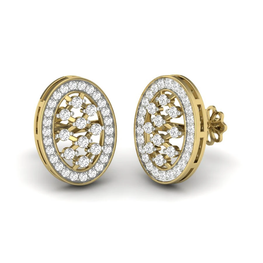Printable 3D Jewelry design of Earrings with diamonds 3D Model .c4d .max .obj .3ds .fbx .stl .blend 