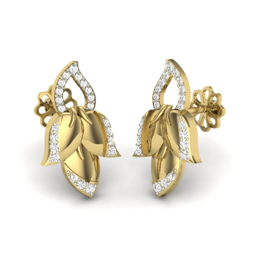 Printable 3D Jewelry design of Earrings with diamonds 3D Model .c4d .max .obj .3ds .fbx .stl .blend 