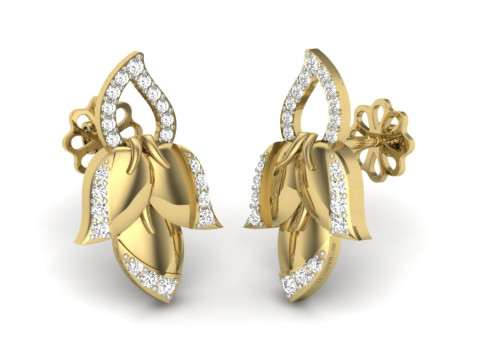Printable 3D Jewelry design of Earrings with diamonds Model 3D