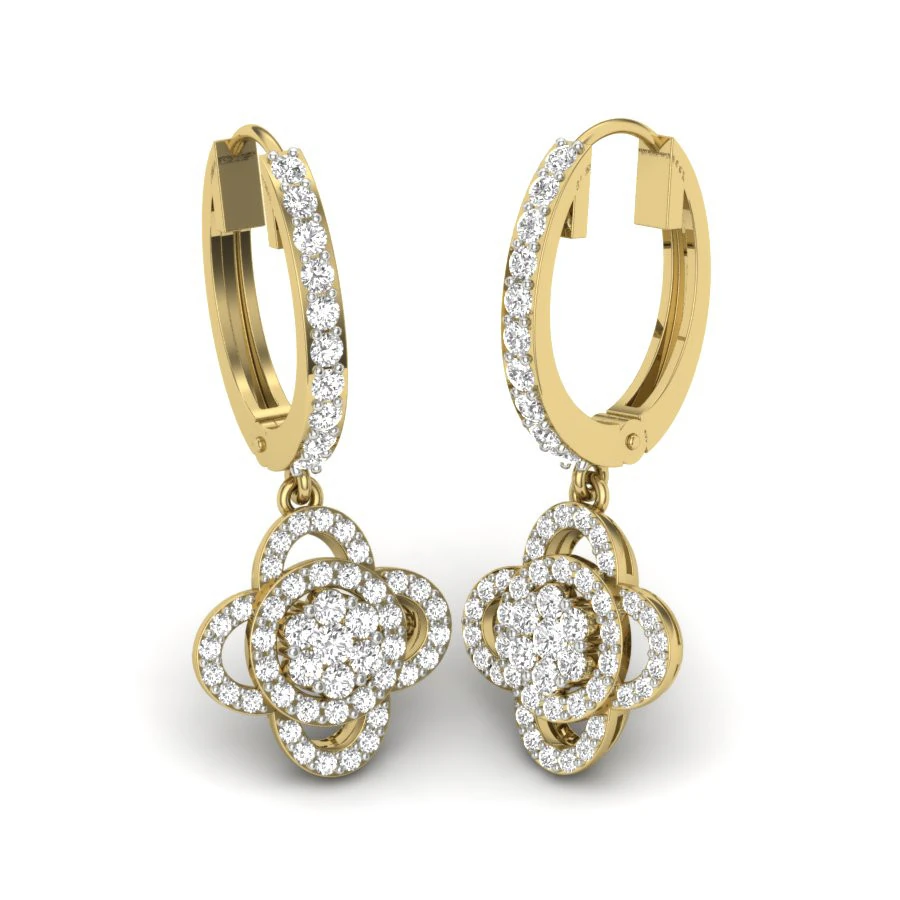 Printable 3D Jewelry design of Earrings with diamonds 3D Model .c4d .max .obj .3ds .fbx .stl .blend 