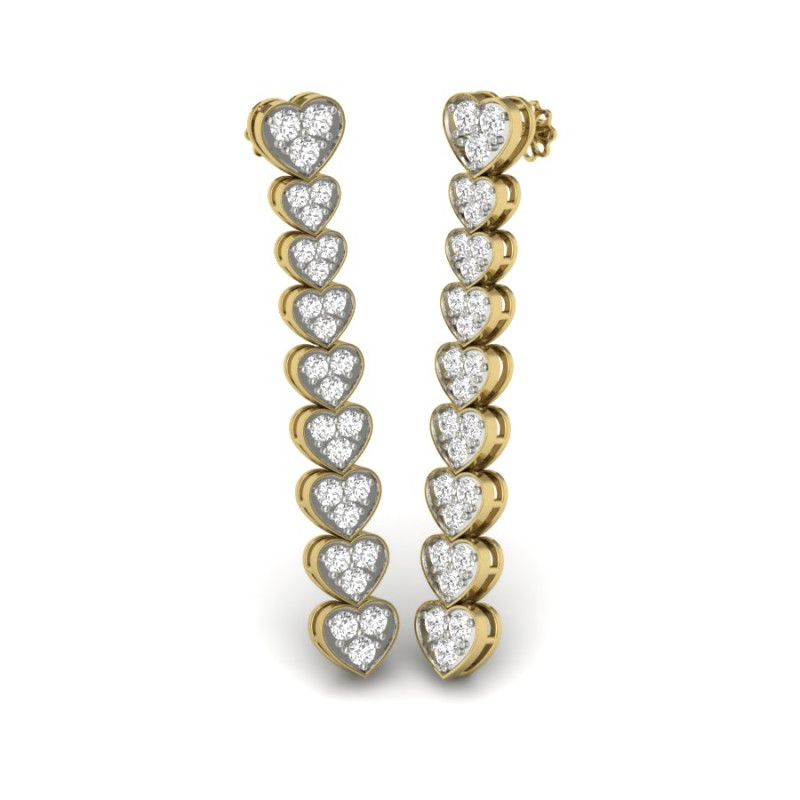 Printable 3D Jewelry design of Earrings with diamonds Model 3D .c4d .max .obj .3ds .fbx .stl .blend 