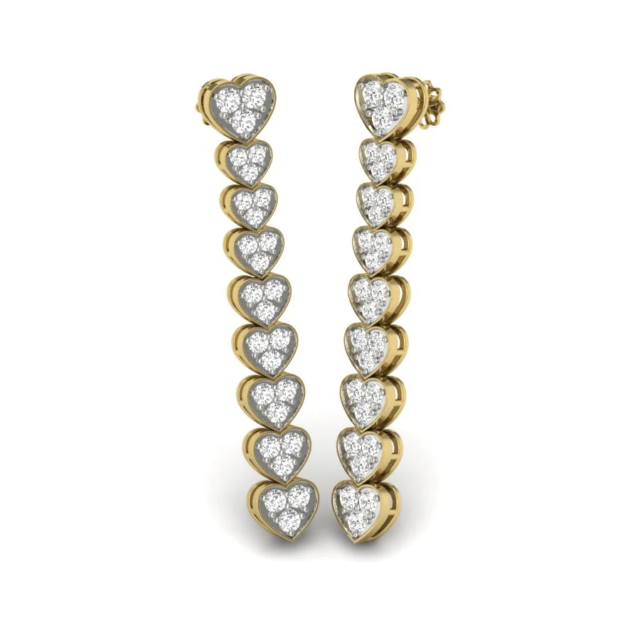 Printable 3D Jewelry design of Earrings with diamonds 3D Model .c4d .max .obj .3ds .fbx .stl .blend 