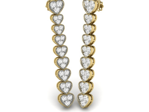 Printable 3D Jewelry design of Earrings with diamonds Model 3D
