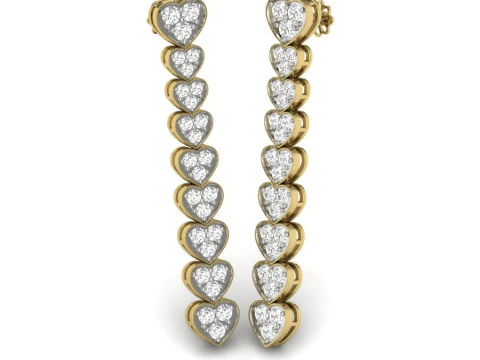 Printable 3D Jewelry design of Earrings with diamonds 3D Model