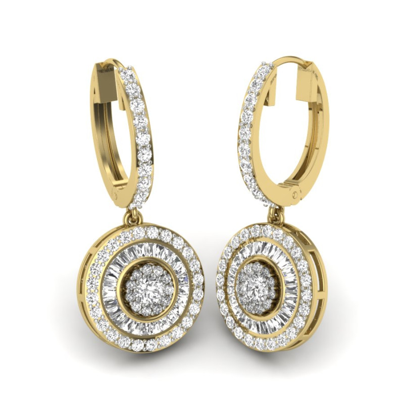 Printable 3D Jewelry design of Earrings with diamonds Model 3D .c4d .max .obj .3ds .fbx .stl .blend 