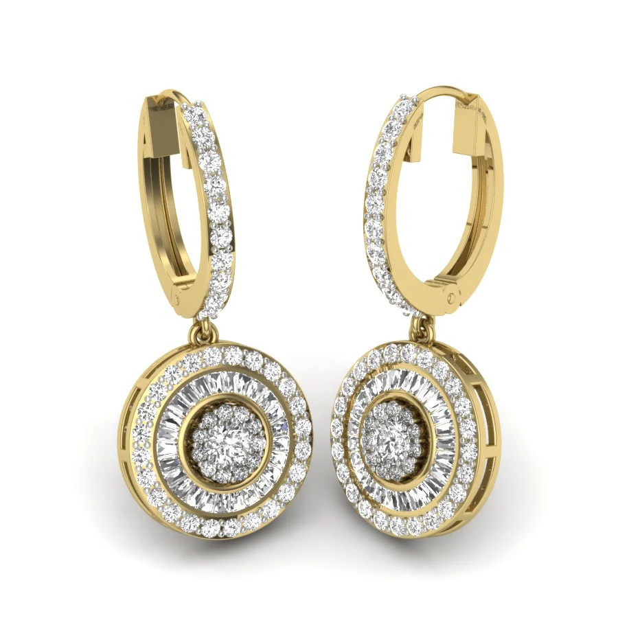 Printable 3D Jewelry design of Earrings with diamonds 3D Model .c4d .max .obj .3ds .fbx .stl .blend 