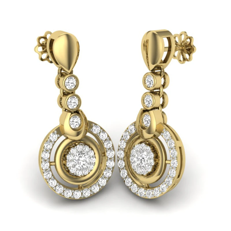 Printable 3D Jewelry design of Earrings with diamonds 3D Model .c4d .max .obj .3ds .fbx .stl .blend