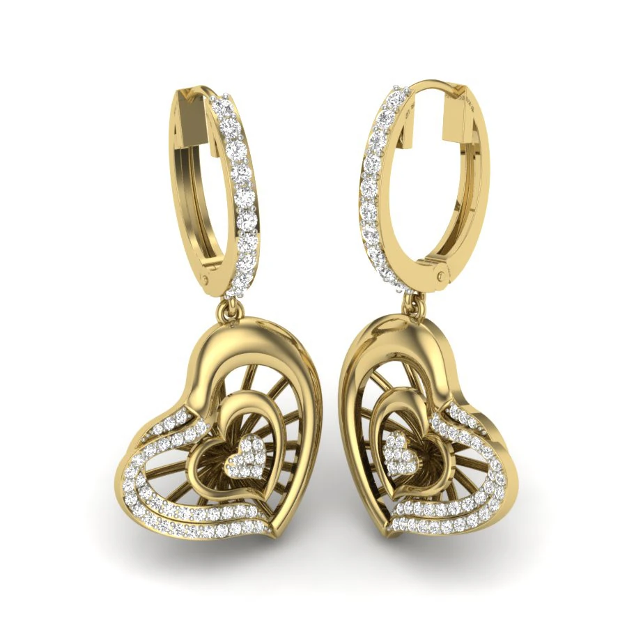 Printable 3D Jewelry design of Earrings with diamonds 3D Model .c4d .max .obj .3ds .fbx .stl .blend 