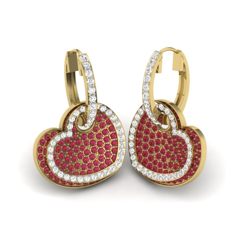 Printable 3D Jewelry design of Earrings with diamonds Model 3D .c4d .max .obj .3ds .fbx .stl .blend