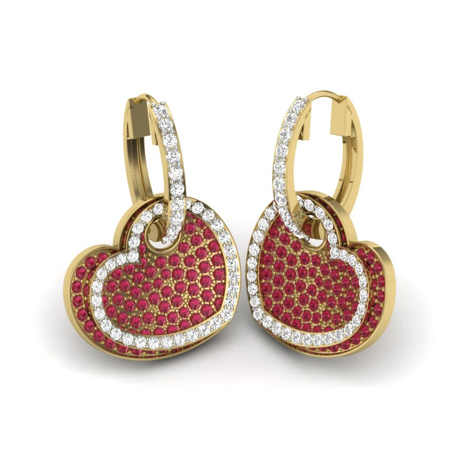 Printable 3D Jewelry design of Earrings with diamonds 3D Model .c4d .max .obj .3ds .fbx .stl .blend 