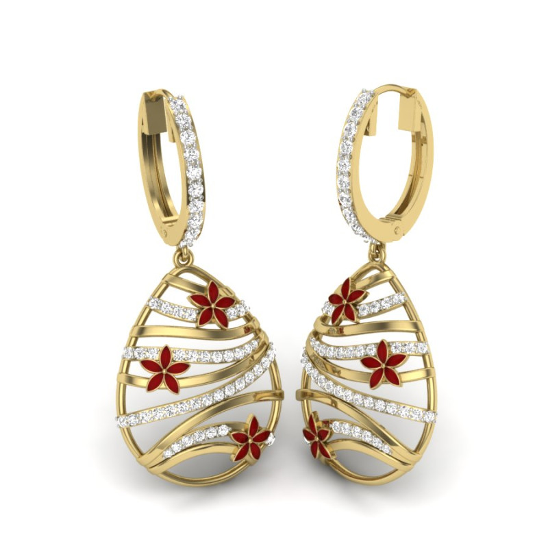 Printable 3D Jewelry design of Earrings with diamonds 3D 모델 .c4d .max .obj .3ds .fbx .stl .blend 