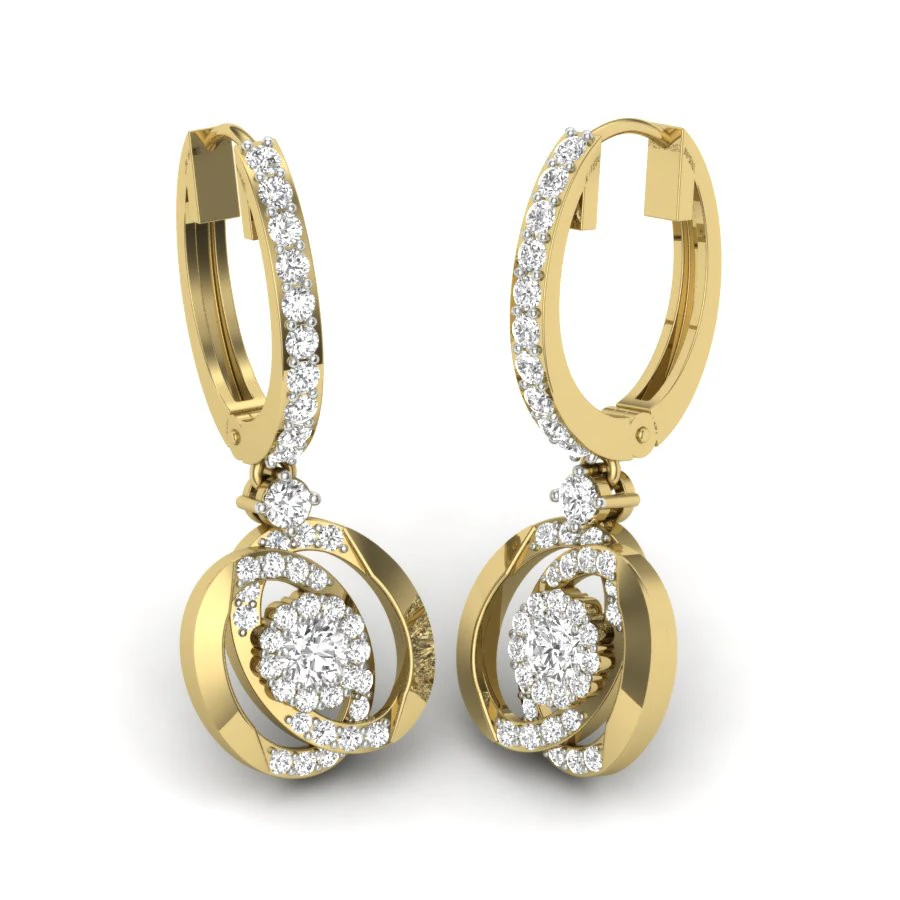 Printable 3D Jewelry design of Earrings with diamonds 3D Model .c4d .max .obj .3ds .fbx .stl .blend 