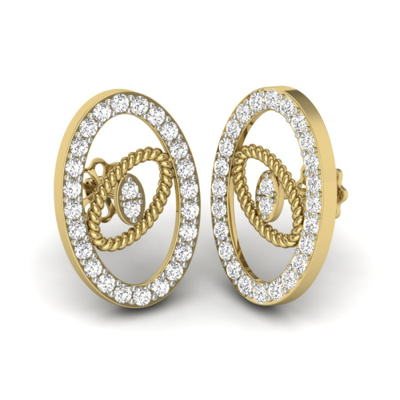 Printable 3D Jewelry design of Earrings with diamonds 3D Модель .c4d .max .obj .3ds .fbx .stl .blend