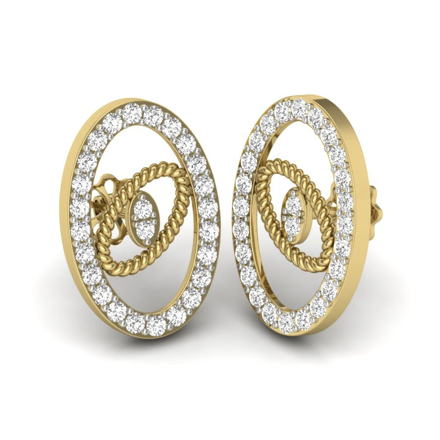 Printable 3D Jewelry design of Earrings with diamonds 3D Model .c4d .max .obj .3ds .fbx .stl .blend 
