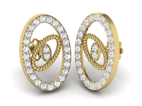 Printable 3D Jewelry design of Earrings with diamonds Model 3D