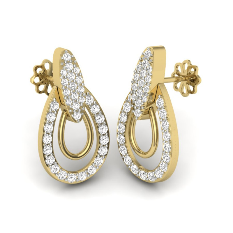 Printable 3D Jewelry design of Earrings with diamonds Model 3D .c4d .max .obj .3ds .fbx .stl .blend