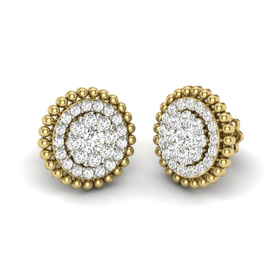 Printable 3D Jewelry design of Earrings with diamonds 3D Model .c4d .max .obj .3ds .fbx .stl .blend 