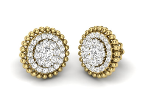 Printable 3D Jewelry design of Earrings with diamonds Model 3D