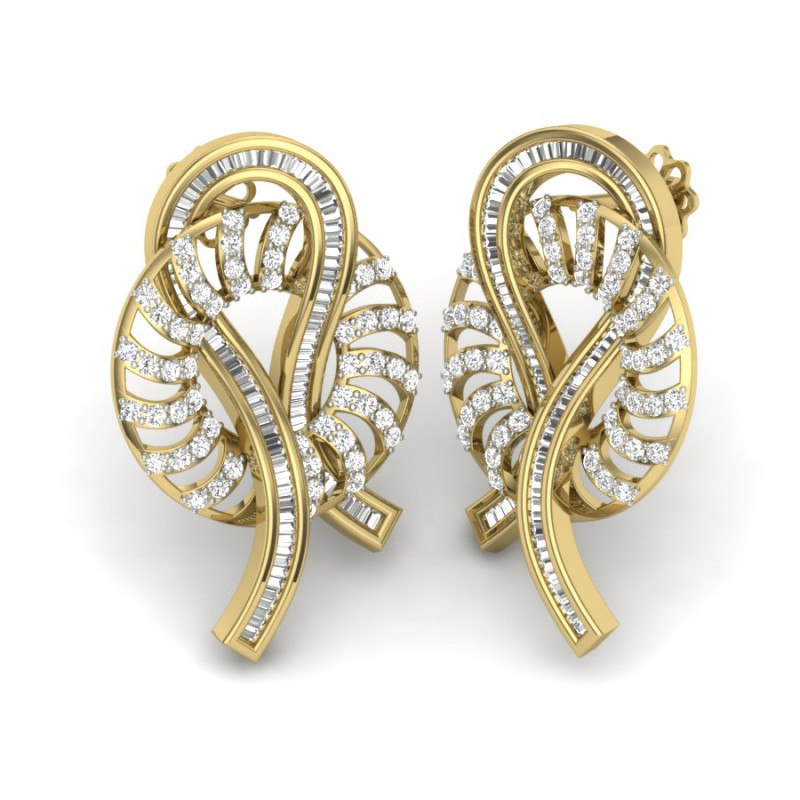Printable 3D Jewelry design of Earrings with diamonds 3D 模型 .c4d .max .obj .3ds .fbx .stl .blend