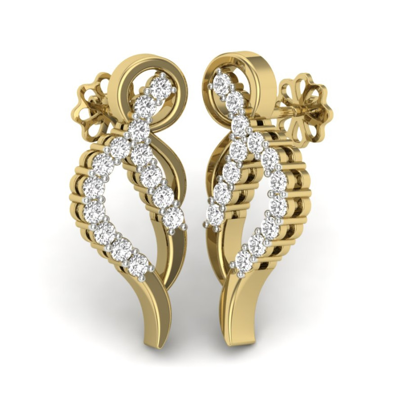 Printable 3D Jewelry design of Earrings with diamonds 3D Model .c4d .max .obj .3ds .fbx .stl .blend 